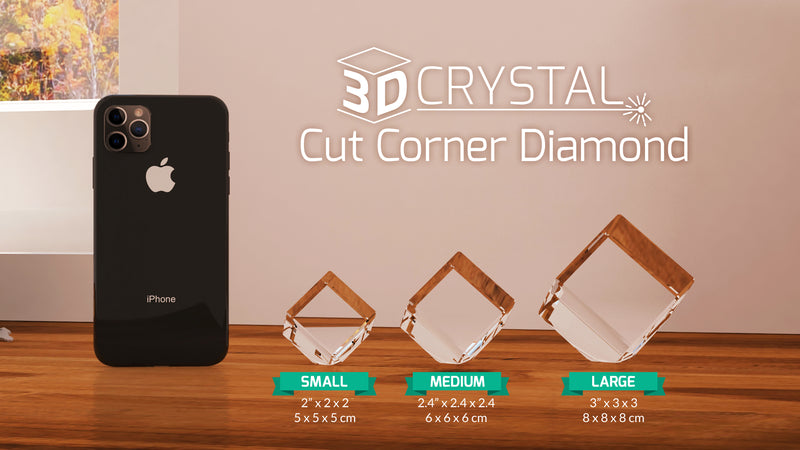 3D Crystal Cut Corner Diamond