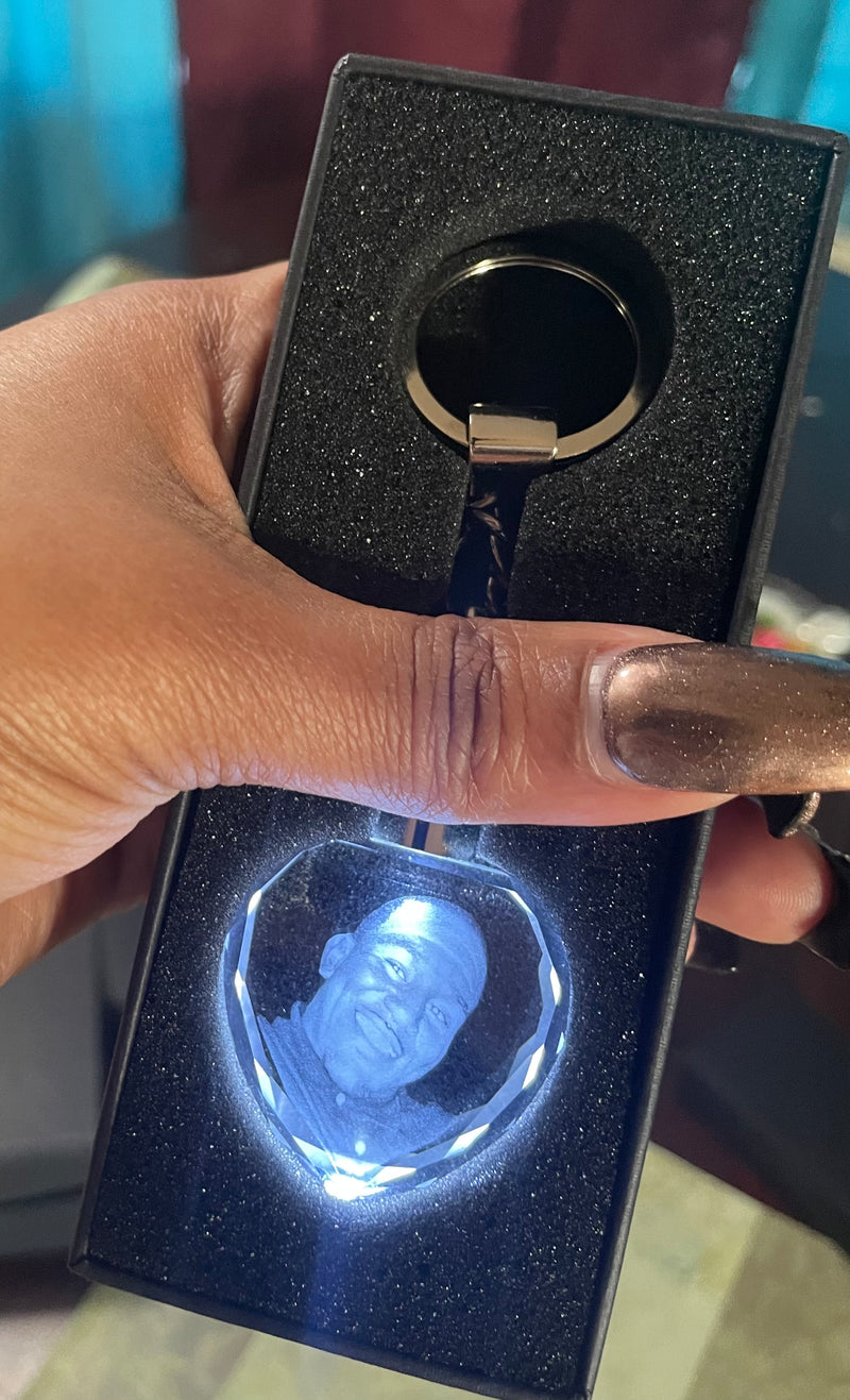 2D Crystal Heart Keychain